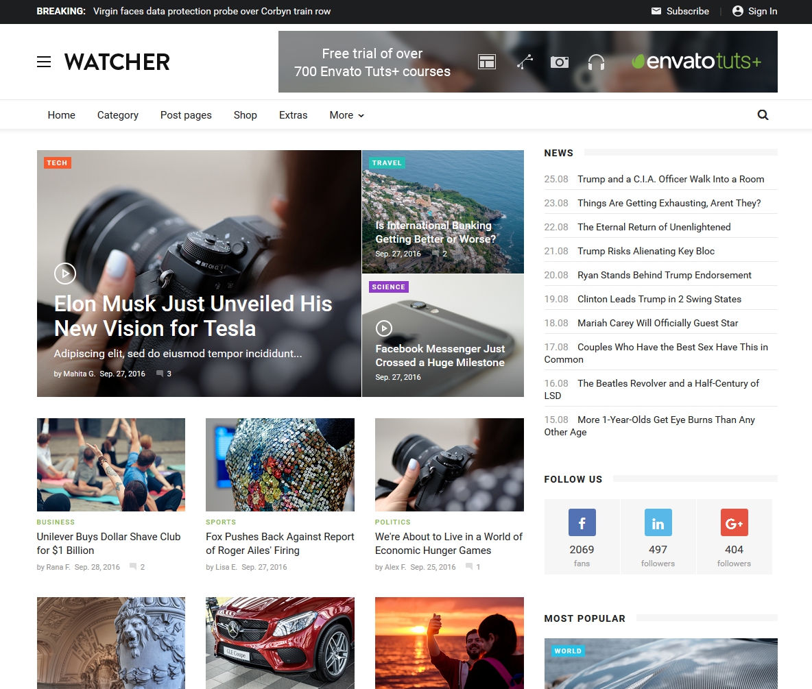 Watcher - Respansive news site